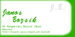 janos bozsik business card